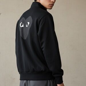 PLAY COMME DES GARÇONS Black Big Heart Zip Track Jacket